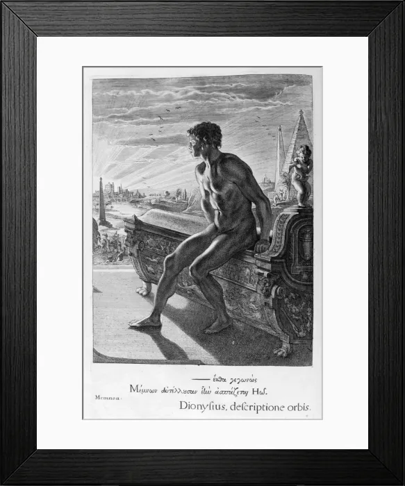 Framed Print : Memnons statue, 1655. Artist: Michel de Marolles Framed Print : Memnons statue, 1655. Artist: Michel de Marolles