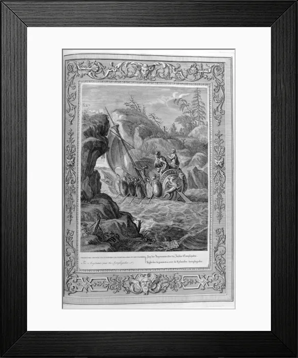 Framed Print : Passage of the Argonauts through the Symplegades, Hellespont, 1733. Artist: Bernard Picart Framed Print : Passage of the Argonauts through the Symplegades, Hellespont, 1733. Artist: Bernard Picart