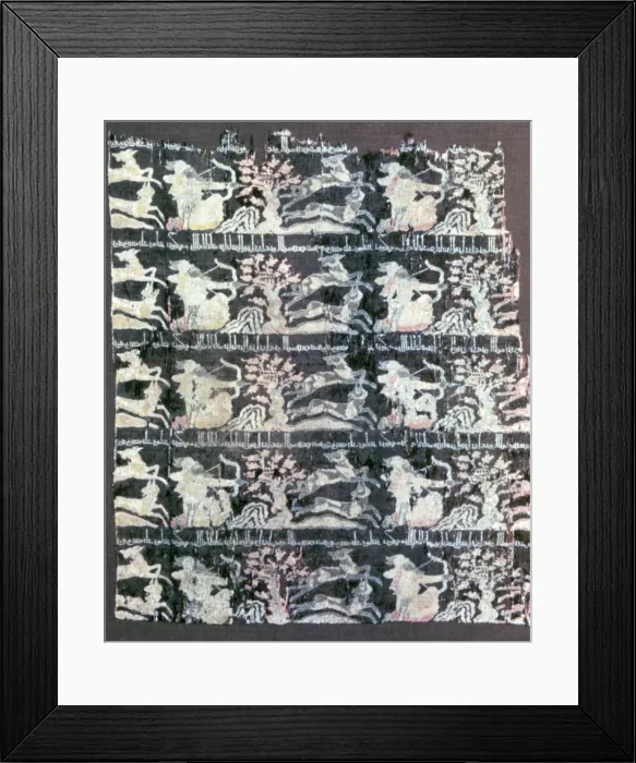 Framed Print : Islamic silk fragment, 9th-12th century Framed Print : Islamic silk fragment, 9th-12th century