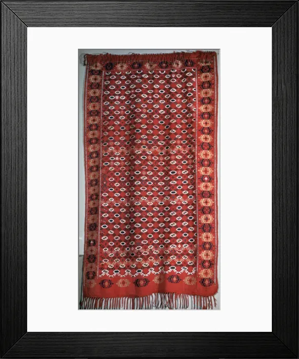 Framed Print : Turkmen cover with fringe Framed Print : Turkmen cover with fringe