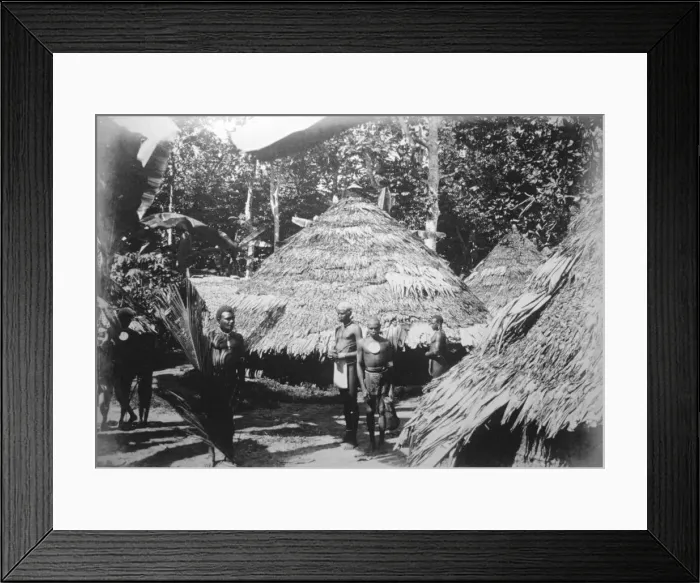 Framed Print : Round houses of natives at Timotu, Santa Cruz, 1892 Framed Print : Round houses of natives at Timotu, Santa Cruz, 1892