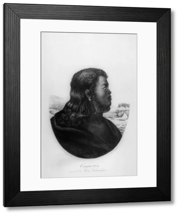 Framed Print : Chief Kalanimoku, 1816. Artist: Ludwig Choris