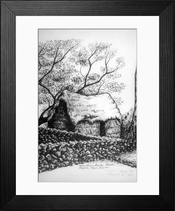 Framed Print : Heiau, Kailua-Kona, Hawaii, 19th century Framed Print : Heiau, Kailua-Kona, Hawaii, 19th century