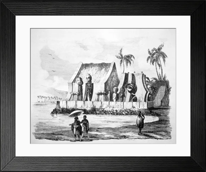 Framed Print : Kings Temple in the Bay of Tiritatea, c1746-1830. Artist: Ludwig Choris Framed Print : Kings Temple in the Bay of Tiritatea, c1746-1830. Artist: Ludwig Choris