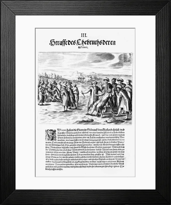 Framed Print : Settling a Score, 1606. Artist: Theodore de Bry Framed Print : Settling a Score, 1606. Artist: Theodore de Bry