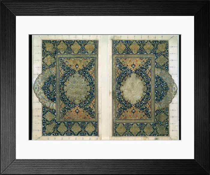 Framed Print : Double Page from the Koran, Safavid, c1580 Framed Print : Double Page from the Koran, Safavid, c1580