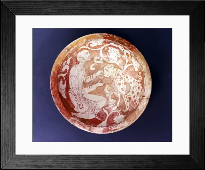 Framed Print : Egyptian Ceramic Bowl, c11th Century Framed Print : Egyptian Ceramic Bowl, c11th Century
