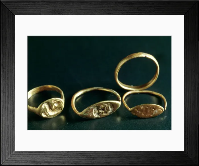 Framed Print : Rings, Jewellery, Tunisia, c3rd-4th Century Framed Print : Rings, Jewellery, Tunisia, c3rd-4th Century