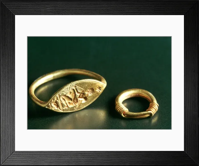 Framed Print : Ring with Inscription, Jewelery, Tunisia, c3rd-4th Century Framed Print : Ring with Inscription, Jewelery, Tunisia, c3rd-4th Century
