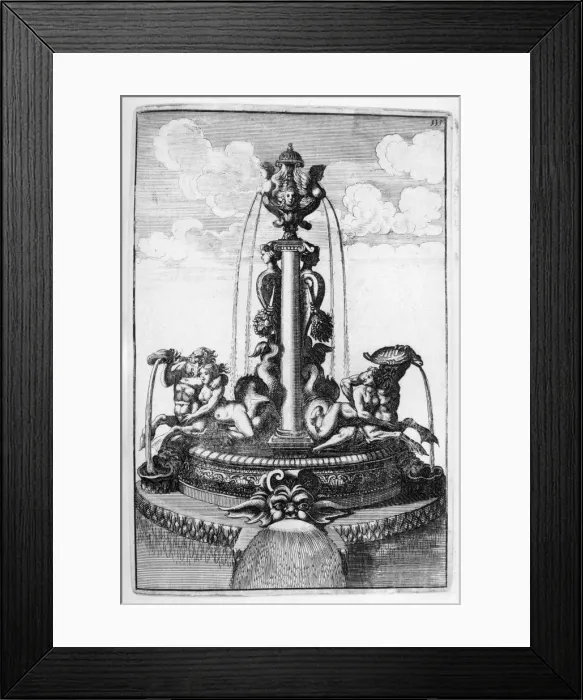Framed Print : Fountain design, 1664. Artist: Georg Andreas Bockler Framed Print : Fountain design, 1664. Artist: Georg Andreas Bockler