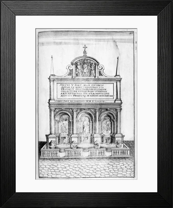 Framed Print : Fountain design, 1664. Artist: Georg Andreas Bockler Framed Print : Fountain design, 1664. Artist: Georg Andreas Bockler
