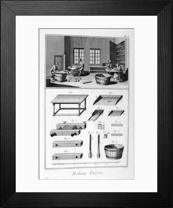 Framed Print : Book binding, 1751-1777 Framed Print : Book binding, 1751-1777