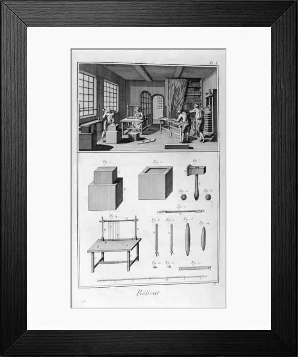 Framed Print : Book binding, 1751-1777 Framed Print : Book binding, 1751-1777