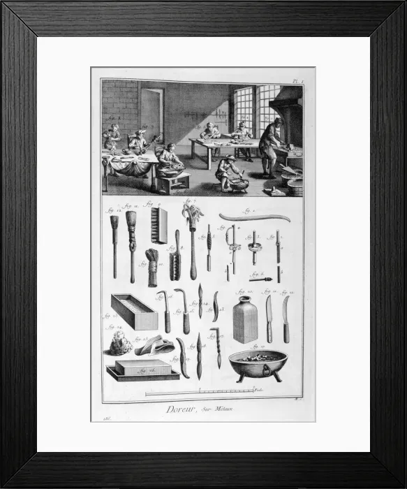 Framed Print : Metal gilders, 1751-1777 Framed Print : Metal gilders, 1751-1777
