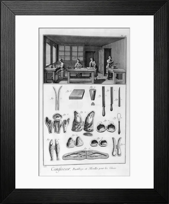 Framed Print : Confectioners, moulds, 1751-1777 Framed Print : Confectioners, moulds, 1751-1777