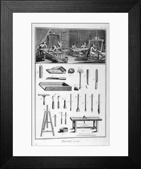 Framed Print : Wood gilders, 1751-1777 Framed Print : Wood gilders, 1751-1777