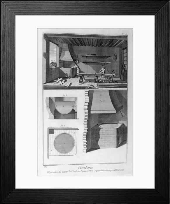 Framed Print : Plumbing, 1751-1777 Framed Print : Plumbing, 1751-1777