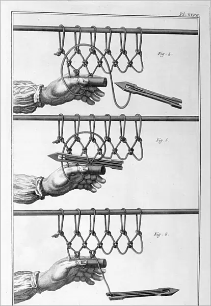 Making a fishing net, 1751-1777