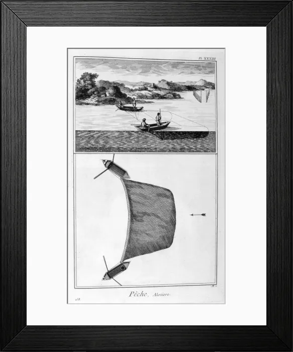 Framed Print : Fishing, 1751-1777