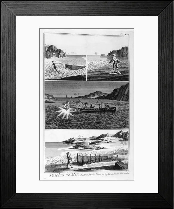 Framed Print : Sea fishing, 1751-1777 Framed Print : Sea fishing, 1751-1777