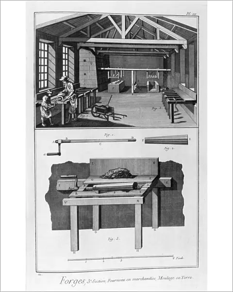 Forging mill, furnace, ground moulding, 1751-1777