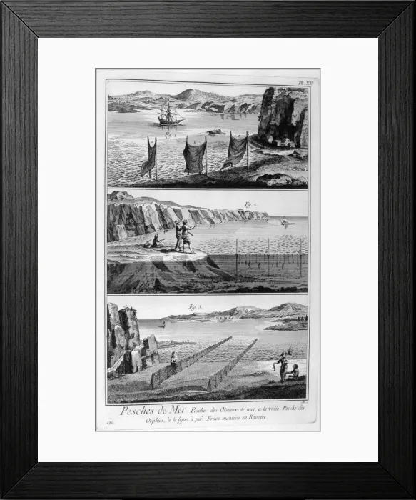 Framed Print : Sea fishing, 1751-1777 Framed Print : Sea fishing, 1751-1777