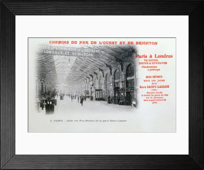 Framed Print : Saint-Lazare Station, Paris, c1900 Framed Print : Saint-Lazare Station, Paris, c1900