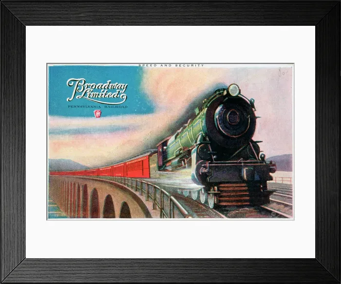 Framed Print : Broadway Limited, Pennsylvania Railroad, 1927 Framed Print : Broadway Limited, Pennsylvania Railroad, 1927