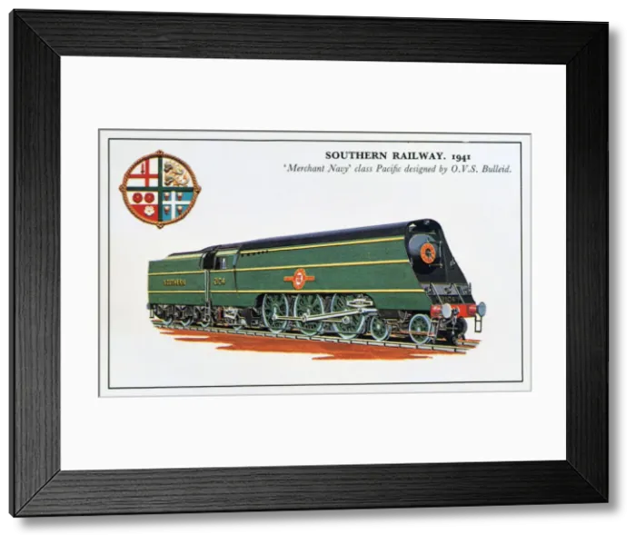 Framed Print : Merchant Navy class, Southern Railway, 1941, (20th century) Framed Print : Merchant Navy class, Southern Railway, 1941, (20th century)