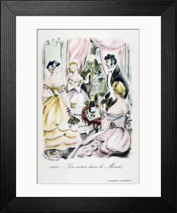Framed Print : Champagne Devaux advertisement, 1846 Framed Print : Champagne Devaux advertisement, 1846