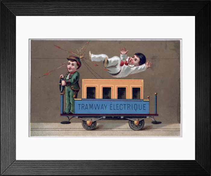 Framed Print : Electric Tramway, 19th century Framed Print : Electric Tramway, 19th century