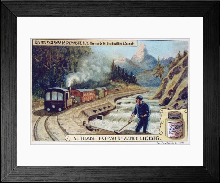 Framed Print : Various systems of railroads, Zermatt, Switzerland, c1900 Framed Print : Various systems of railroads, Zermatt, Switzerland, c1900