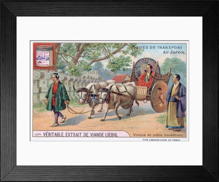 Framed Print : Modes of transport in Japan, convey of a Buddhist priest, 19th century Framed Print : Modes of transport in Japan, convey of a Buddhist priest, 19th century