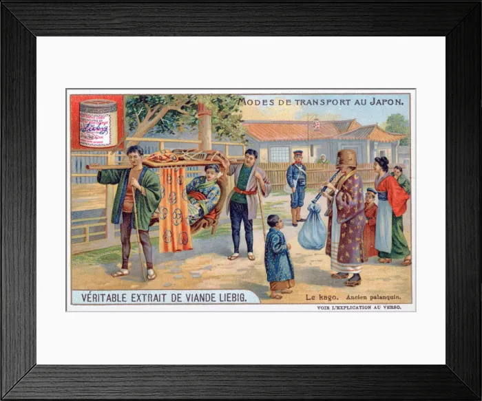 Framed Print : Modes of transport in Japan, the Kago, 19th century Framed Print : Modes of transport in Japan, the Kago, 19th century