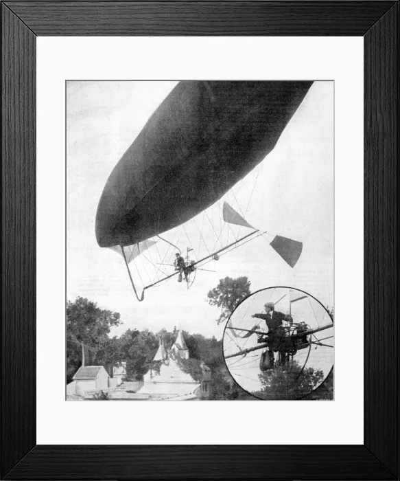 Framed Print : The new airship of Alberto Santos-Dumont, 30th September 1900 Framed Print : The new airship of Alberto Santos-Dumont, 30th September 1900