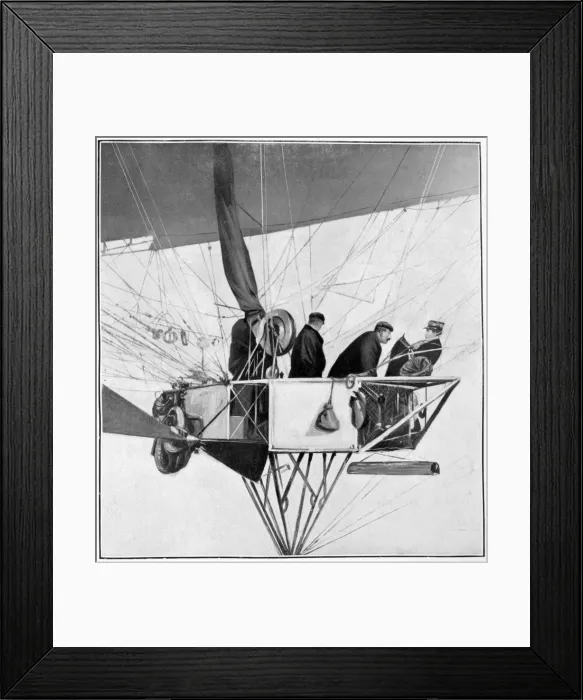 Framed Print : Maurice Berteaux, minister for the war in the Lebaudy airship, 3rd November 1905 Framed Print : Maurice Berteaux, minister for the war in the Lebaudy airship, 3rd November 1905