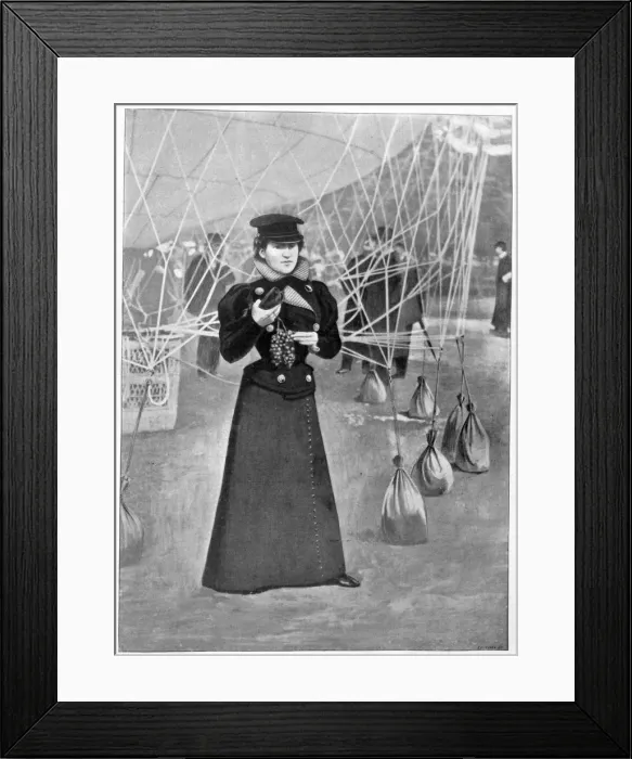 Framed Print : The Aero Club, costume of a female ballooner, 15th November 1898 Framed Print : The Aero Club, costume of a female ballooner, 15th November 1898
