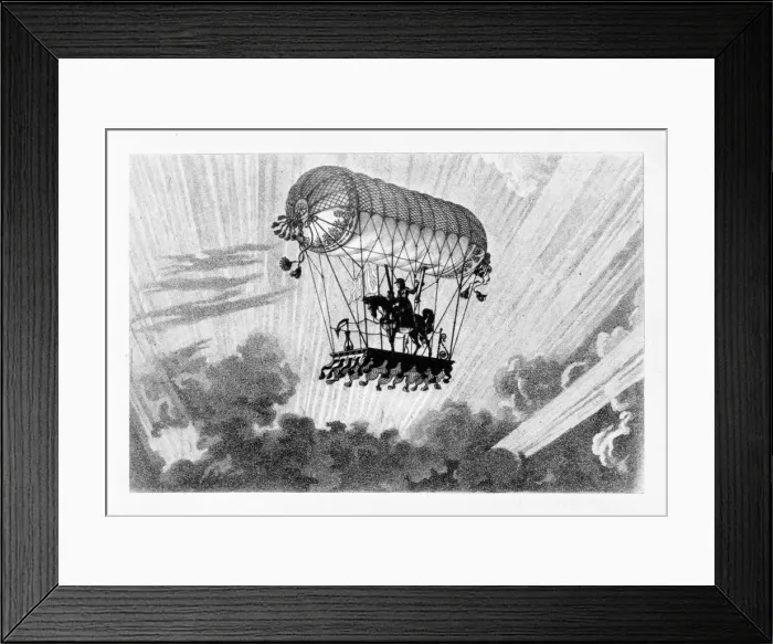 Framed Print : Aerostat, 1887. Artist: Gaston Tissandier Framed Print : Aerostat, 1887. Artist: Gaston Tissandier