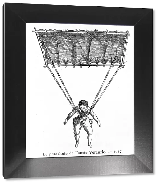 The Parachute of Fauste Veranzio, 1617, (1887). Artist: Gaston Tissandier