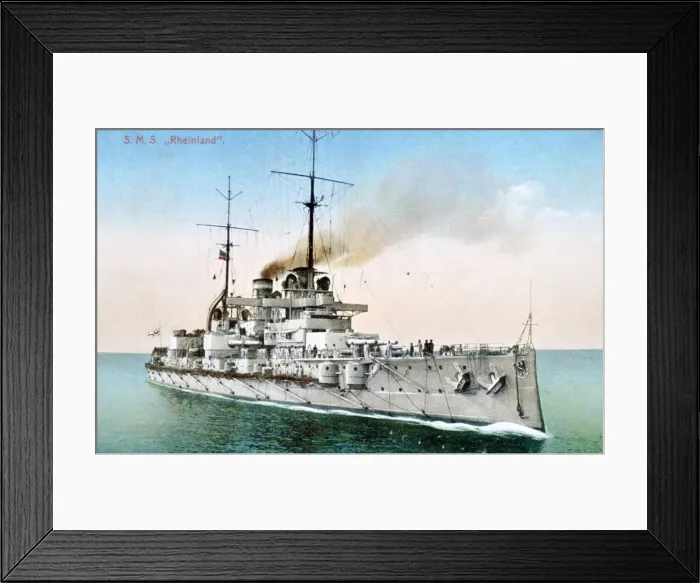 Framed Print : German battleship Rheinland, c1910-1918 Framed Print : German battleship Rheinland, c1910-1918
