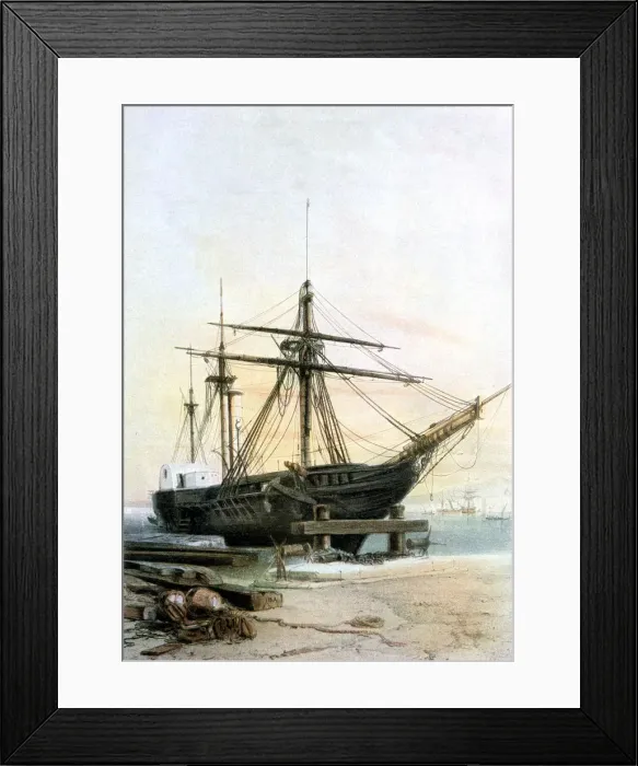 Framed Print : Frigate, 19th century. Artist: L Sabatier & Lauvergne Framed Print : Frigate, 19th century. Artist: L Sabatier & Lauvergne
