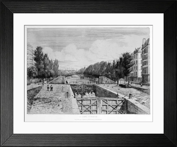 Framed Print : The St Martin canal, Paris, 19th century. Artist: A Martial Framed Print : The St Martin canal, Paris, 19th century. Artist: A Martial