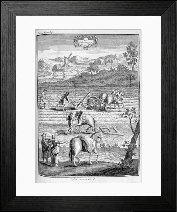Framed Print : Tilling the land, 1775 Framed Print : Tilling the land, 1775