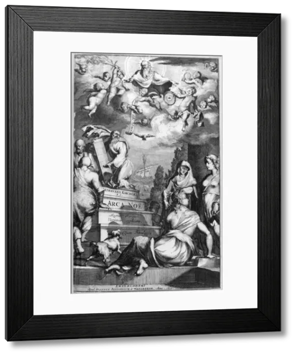 Framed Print : Frontispiece of Arca Noe, 1675. Artist: Athanasius Kircher Framed Print : Frontispiece of Arca Noe, 1675. Artist: Athanasius Kircher