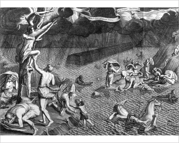 Scene of the Deluge, 1675. Artist: Athanasius Kircher