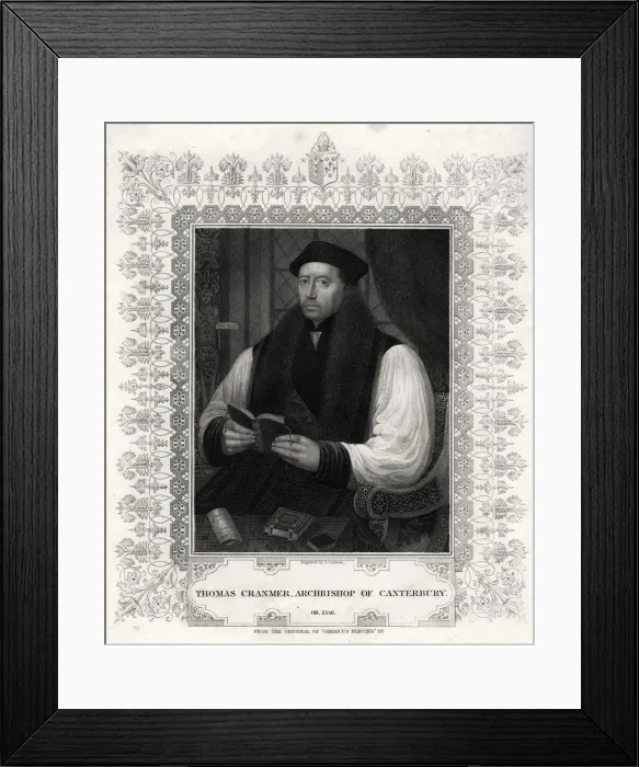 Framed Print : Thomas Cranmer, Archbishop of Canterbury, 19th century. Artist: J Cochran Framed Print : Thomas Cranmer, Archbishop of Canterbury, 19th century. Artist: J Cochran