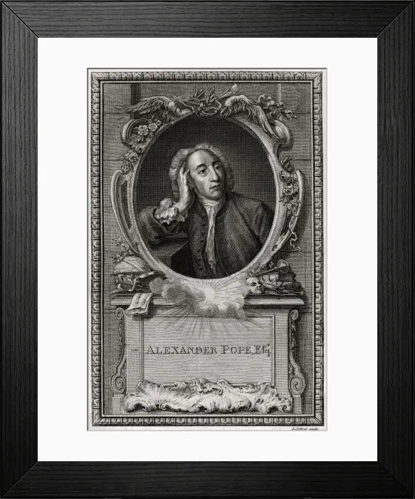 Framed Print : Alexander Pope, 1774. Artist: J Collyer Framed Print : Alexander Pope, 1774. Artist: J Collyer