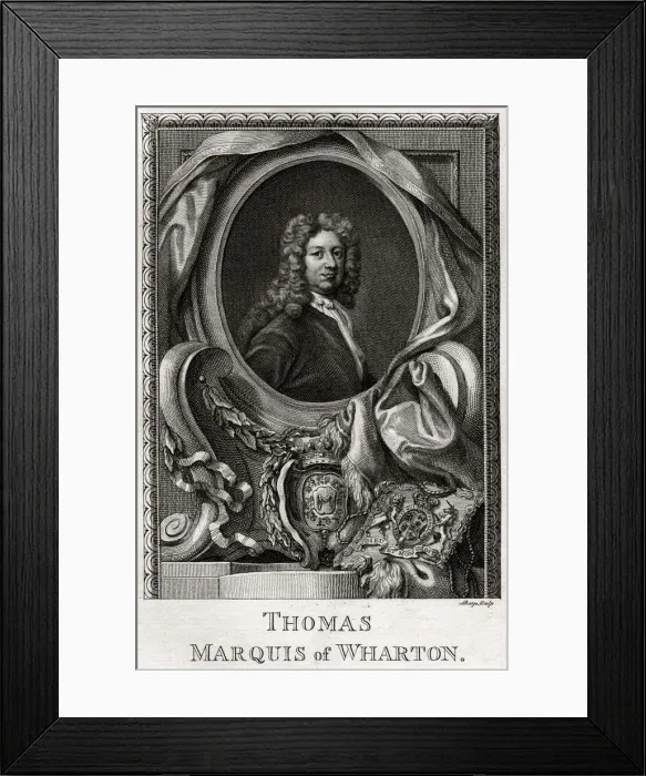 Framed Print : Thomas, Marquis of Wharton, 1777. Artist: Sharp Framed Print : Thomas, Marquis of Wharton, 1777. Artist: Sharp