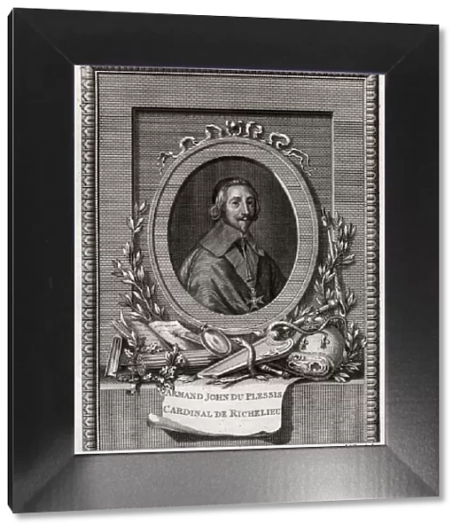 Armand Jean Du Plessis, Cardinal et Duc de Richelieu, 1775. Artist: J Collyer