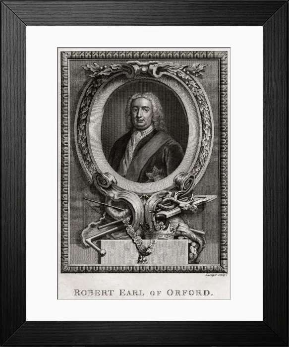 Framed Print : Robert Earl of Oxford, 1775. Artist: J Collyer Framed Print : Robert Earl of Oxford, 1775. Artist: J Collyer